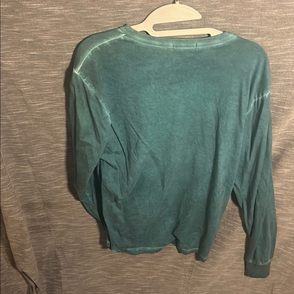 Gustin Teal Long Sleeve Henley Shirt - Picture 2 of 3